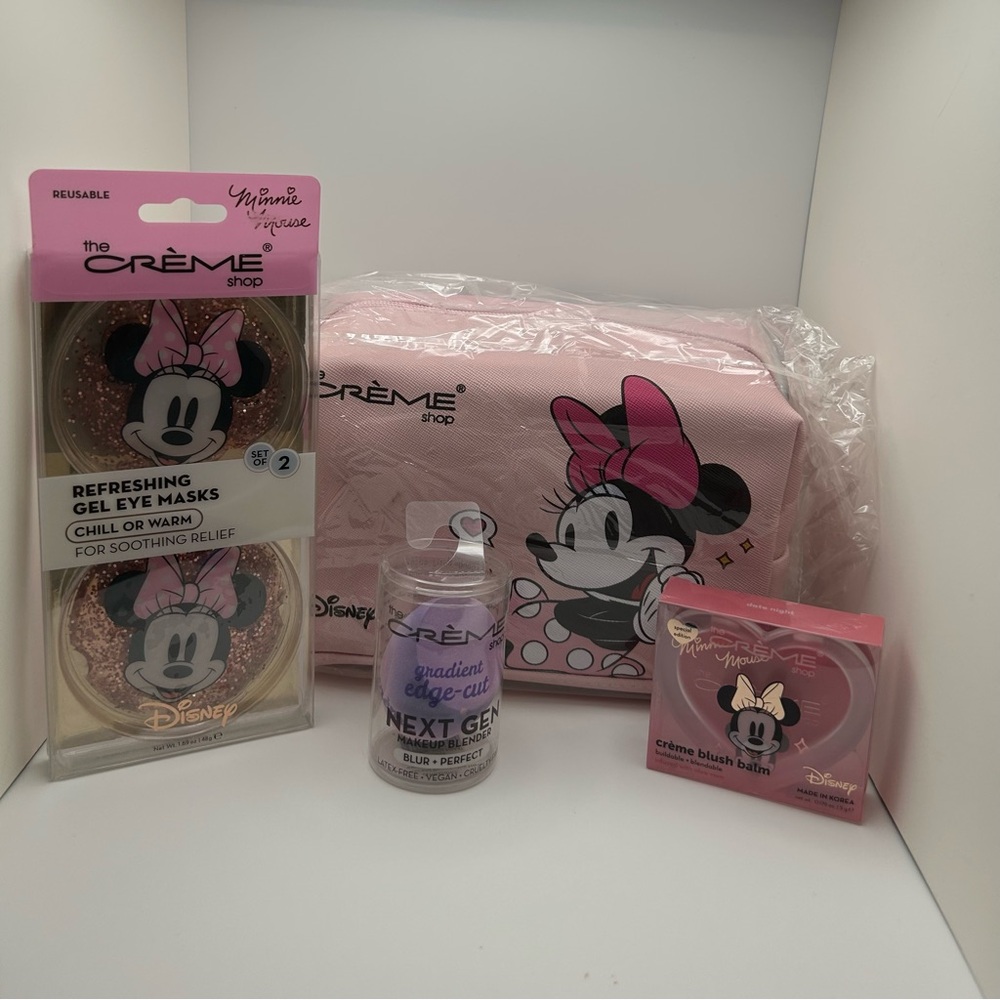 The Disney x Creme Shop Minnie and Mickey Makeup Bag bundle